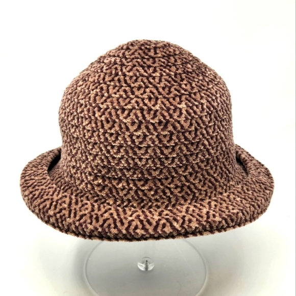 VINTAGE LIZ CLAIBORNE COCO BROWN ROLLED BRIM FLEECE BUCKET HAT CAP WOMEN OS FALL - Picture 1 of 12